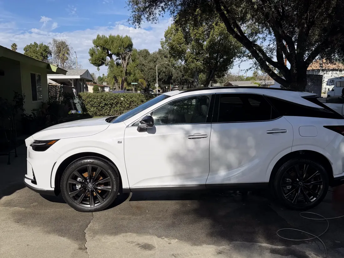 White Lexus RX after a mobile ceramic coating appointment